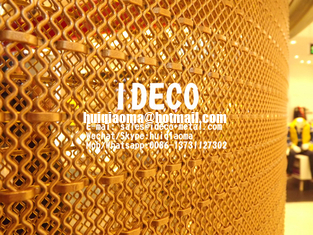 Архитектурноакустическая ячеистая сеть волнистой проволки, декоративное сплетенное Flexi плакирование столбца сетки металла, плакирование ненесущей стены фасада